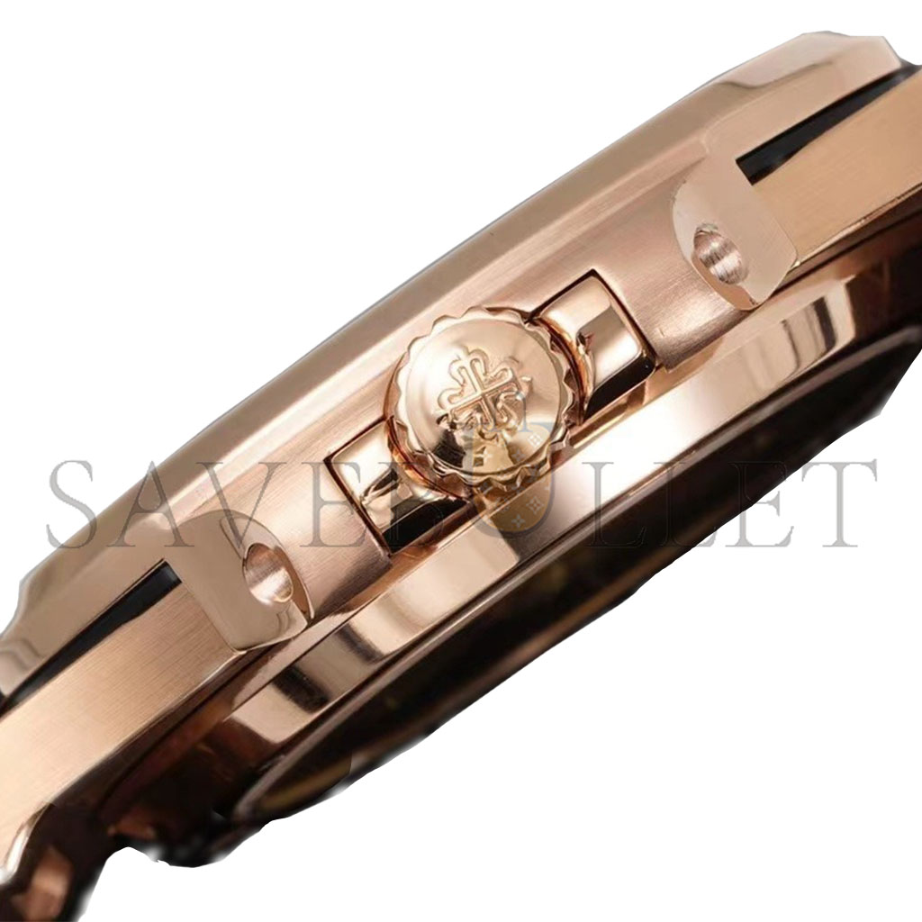 P**ek Ph**ppe rose gold black dial iced out watch 5711/1a-018